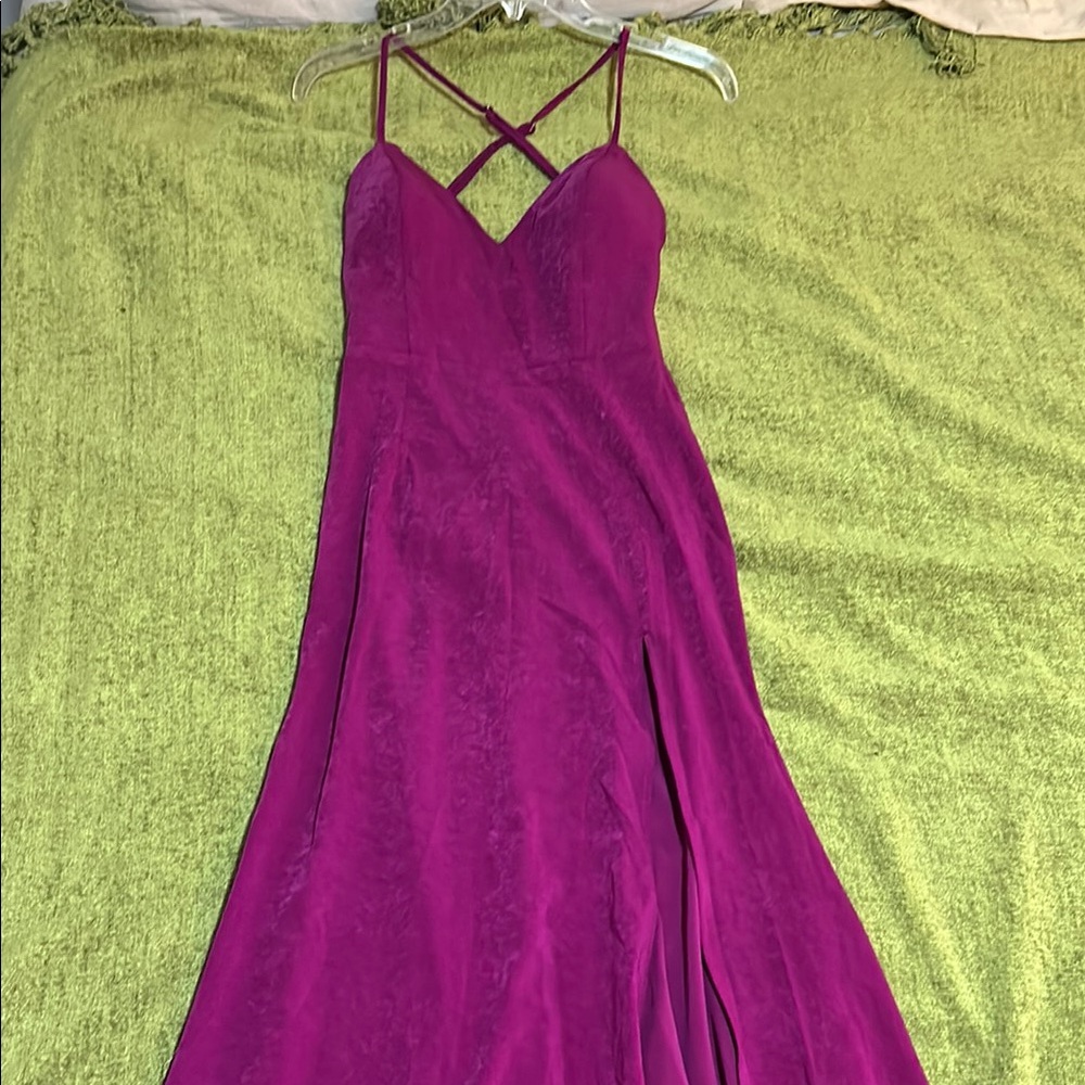Pink/ Purple Spaghetti Strap Backless Sundress for Prom